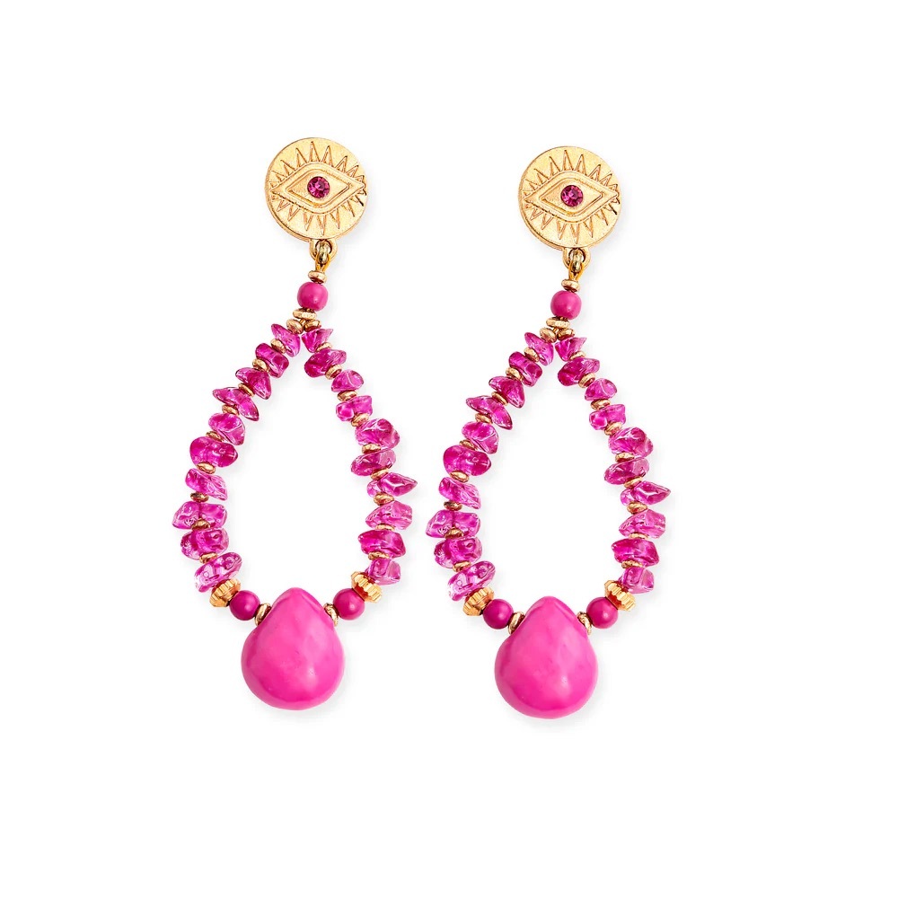 Elegant Pink and Gold Earrings
